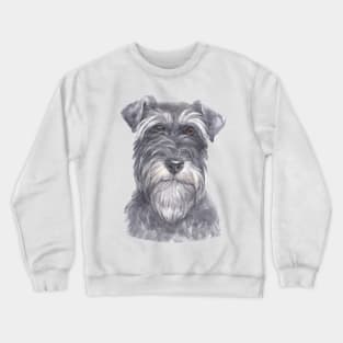 Salt & Pepper Miniature Schnauzer Watercolor Art Crewneck Sweatshirt